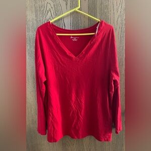 NWT Lane Bryant Bold Red Long Sleeve Tee